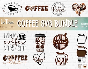 Coffee SVG Bundle Funny Coffee Quotes svg Coffee beans svg Coffee Gifts for Women Coffee Shop Decor Coffee Bar svg Espresso SVG Latte svg
