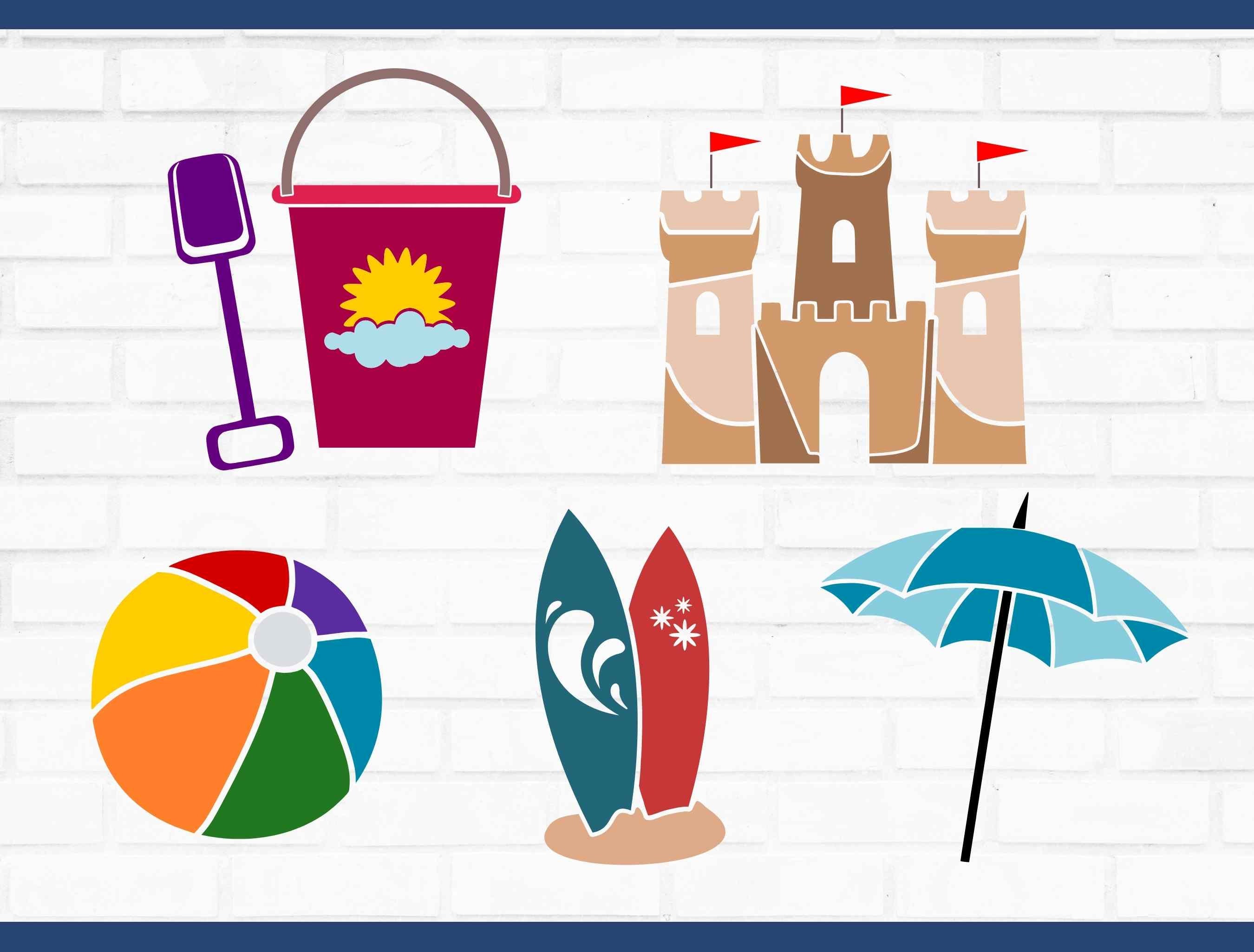 Beach Svg Bundle Beach Cut Files for Cricut Commercial Use Etsy Canada