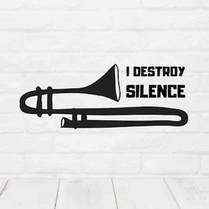 Trombone Player SVG Band Shirt Design Music Cut File Funny Marching Band SVG for Cricut Clipart Decal for Musician