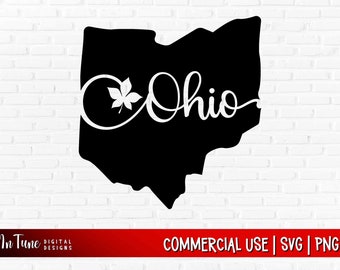 Ohio svg, Ohio con Buckeye Leaf svg, contorno del estado de Ohio con hoja de buckeye, camisetas de Ohio, regalos de Ohio, camiseta gráfica de Ohio, camiseta de Youngstown