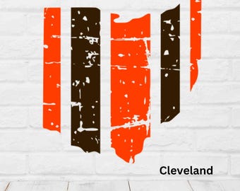 Ohio SVG Striped Distressed State Outline Cut File for Shirts Retro Game Day Design Football Vibes Vinyl Decal Cricut Craft