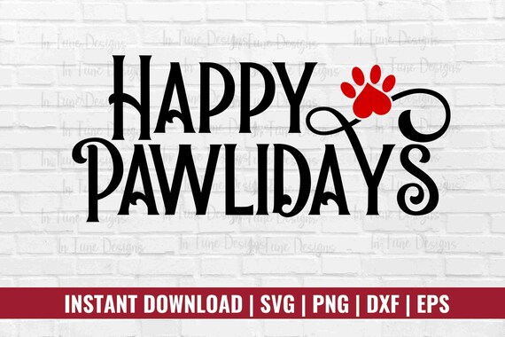 Happy Pawlidays Svg Christmas Dog Designs for Cricut - Etsy