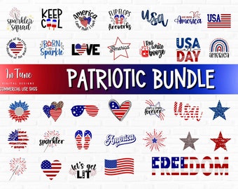 4th of July SVG Bundle, July 4th SVG, Fourth of July svg, America svg, USA Flag Clip Art, Independence Day Shirt, Patriotic Cut File Cricut