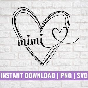 Mimi heart svg, Mother&#39;s Day Gift for Grandma, New Grandma Gift, Promoted to Grandma, Great Grandma Gift, Grandma Reveal svg, Blessed Mimi