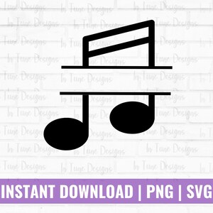 May include: Black and white split monogram design featuring a musical note. The design is perfect for adding a personalized touch to crafts, home decor, and more.