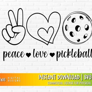 Pickleball svg, Peace Love and Pickleball svg for cricut, Pickleball design for shirts, Pickleball gift for Couples, Pickleball visor svg