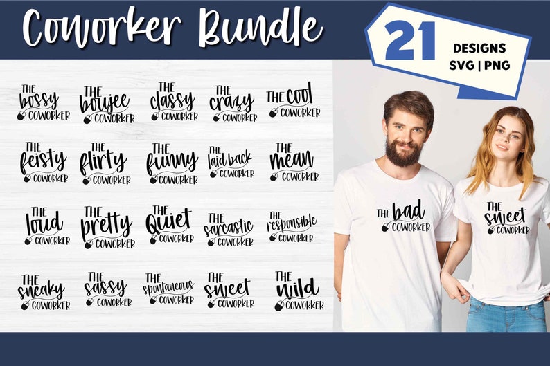 Coworker Svg Bundle, Office Humor Svg for Shirts, Funny Job Title Png ...