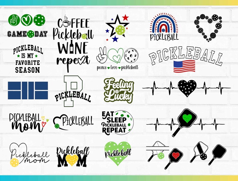 Pickleball svg design bundle for cricut Pickleball png sublimate design Pickleball shirt design Commercial Use Pickleball heart clipart