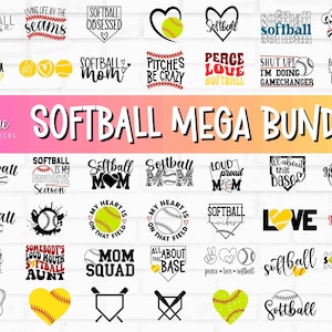 Softball svg bundle for shirts, Game Day designs for cricut, softball mom svg, softball clipart, Softball quote for silhouette