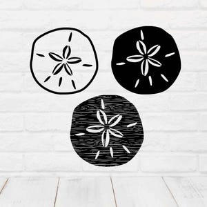 Sand Dollar SVG Bundle Solid Outline Distressed Cut Files for Cricut Beach Shirt Decal Coastal Ocean Craft Summer DIY Projects