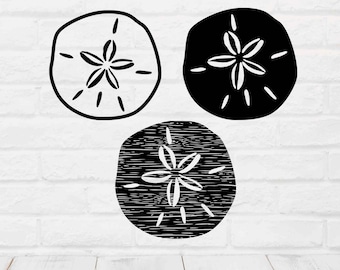 Sand Dollar SVG Bundle Solid Outline Distressed Cut Files for Cricut Beach Shirt Decal Coastal Ocean Craft Summer DIY Projects
