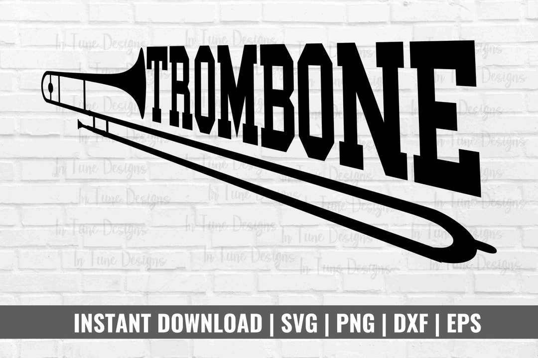 Trombone Design for Shirt, Trombone Svg for Cricut, Trombone Logo