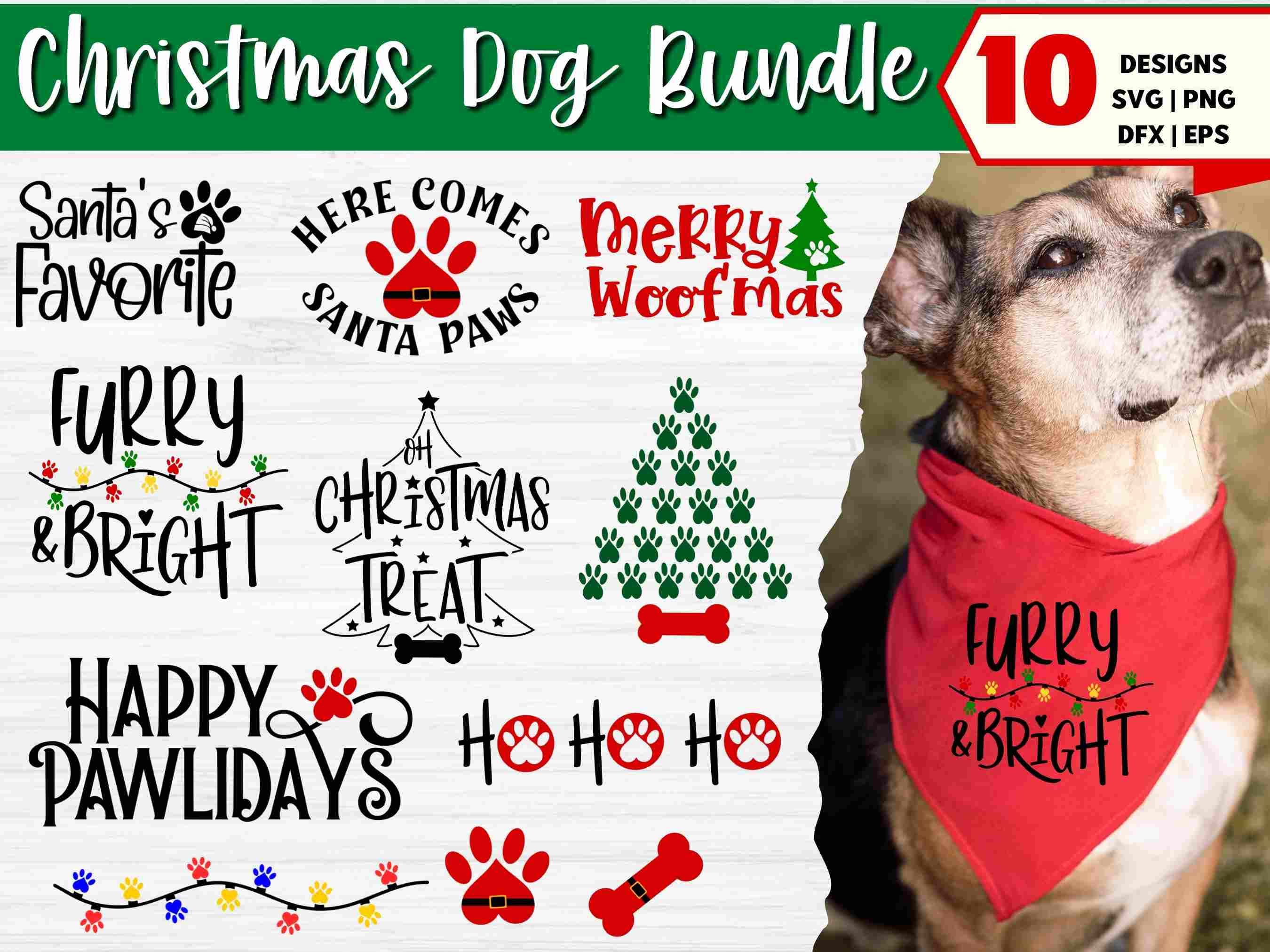 20 Dog Bandana Sayings + Clipart: Christmas, Everyday - Free