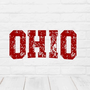 Ohio Graphic, Distressed Text Ohio svg for cricut, PNG Ohio Tshirt Graphic, Ohio Football png for sublimation, Ohio Buckeye png for tshirts