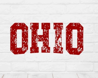Ohio Graphic, Distressed Text Ohio svg for cricut, PNG Ohio Tshirt Graphic, Ohio Football png for sublimation, Ohio Buckeye png for tshirts