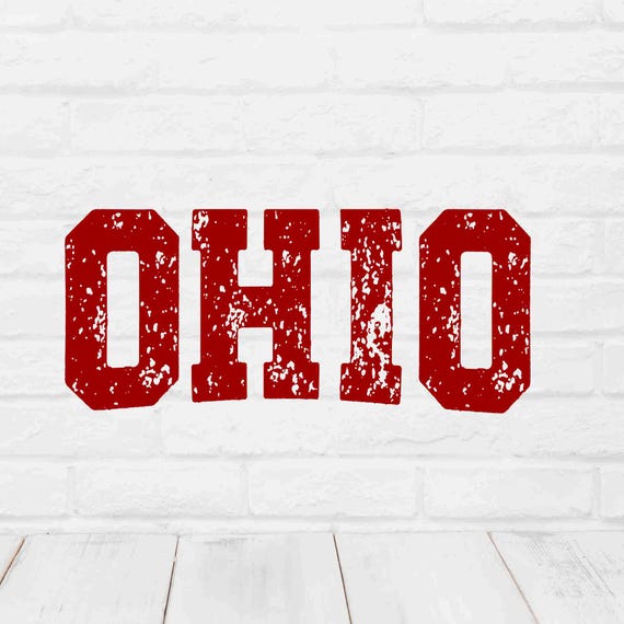 Ohio Graphic, Distressed Text Ohio svg for cricut, PNG Ohio Tshirt Graphic, Ohio Football png for sublimation, Ohio Buckeye png for tshirts