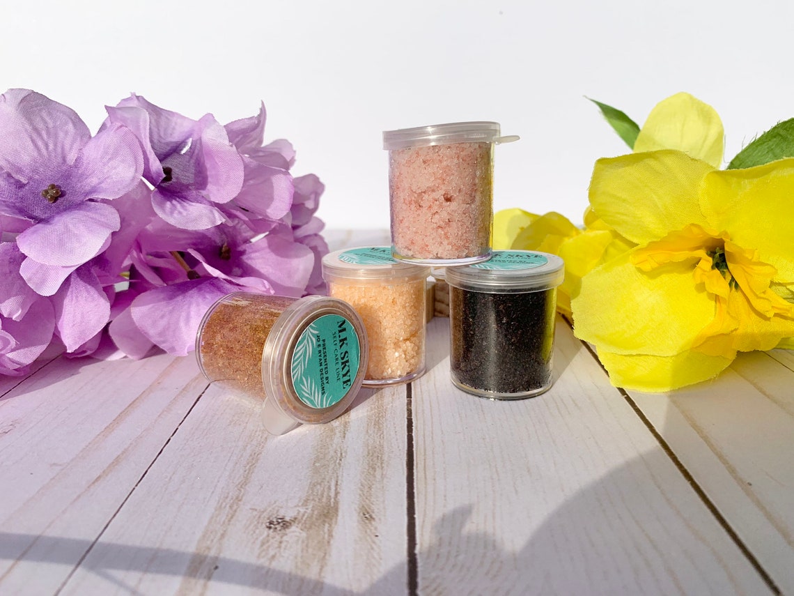 Body Scrub Sample kit Exfoliating kit Peach salt scrub Dead Etsy