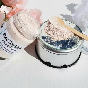 Rose Clay Mask, Calming Face Mask, Clay Mask, Kaolin Clay Mask, For Normal to Oily Skin