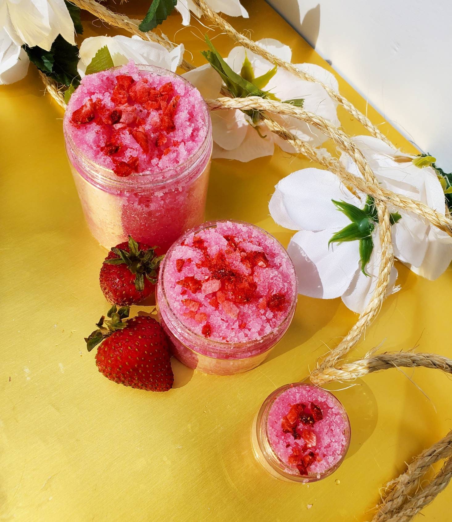 Strawberry Lip Scrub Kit With Lip Balm Sugar Lip Scrub Lip Etsy