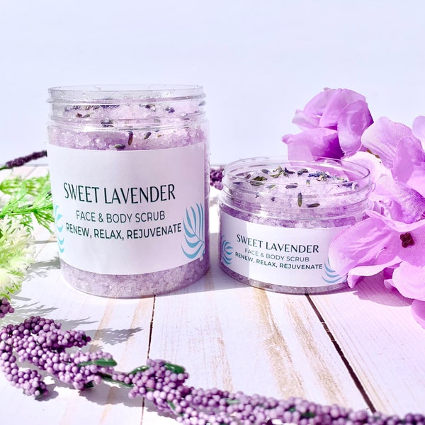 Lavender body scrub, lavender salt scrub, Lavender sugar Scrub, organic body scrub, salt scrub, spa gift, Gift for mom