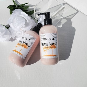 Body Lotion, Silky Moisturizer, hand and Body Lotion, Island Mango scented, Body Moisturizer, Scented Lotion, gift for her