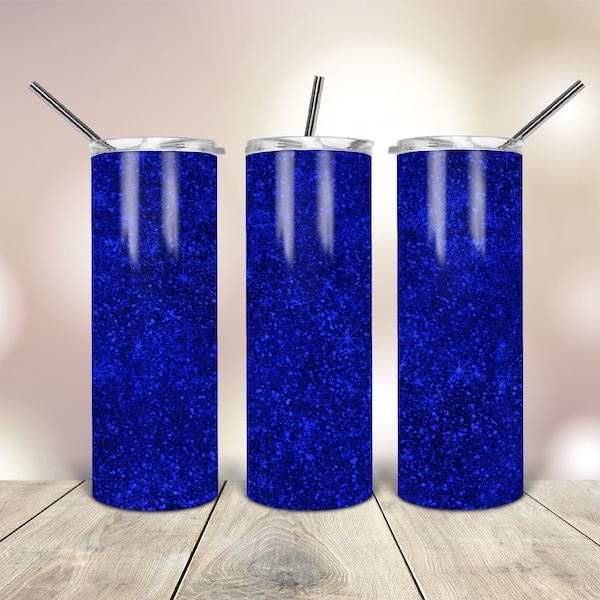 20 Oz skinny Tumbler Royal Blue Glitter wrap tapered straight template digital download sublimation graphics  instant download  sublimation