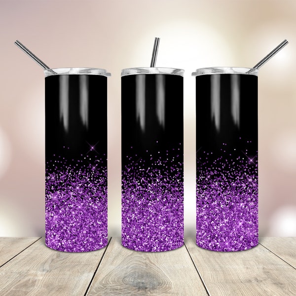 20 Oz skinny tumbler png black & purple wrap tapered straight template digital download sublimation graphics  instant download  sublimation