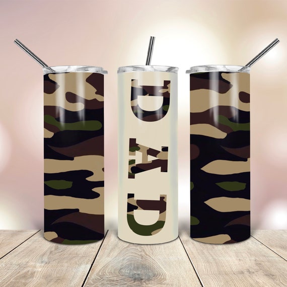 20 Oz Skinny Tumbler Png Camouflage Dad Wrap Tapered Straight - Etsy