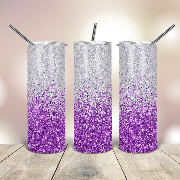 20 Oz skinny tumbler png silver purple wrap tapered straight template digital download sublimation graphics  instant download  sublimation