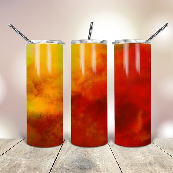 20 Oz skinny Tumbler Png Ink Red Yellow wrap tapered straight template digital download sublimation graphics  instant download  sublimation