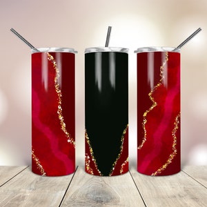 RED GLITTER Cup Awesome Candy Red Tumbler With Crystal Clear Hardcoat FREE  Ship 