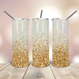 Gold Glitter 20 Oz skinny Tumbler wrap tapered straight template digital download sublimation graphics instant download sublimation png