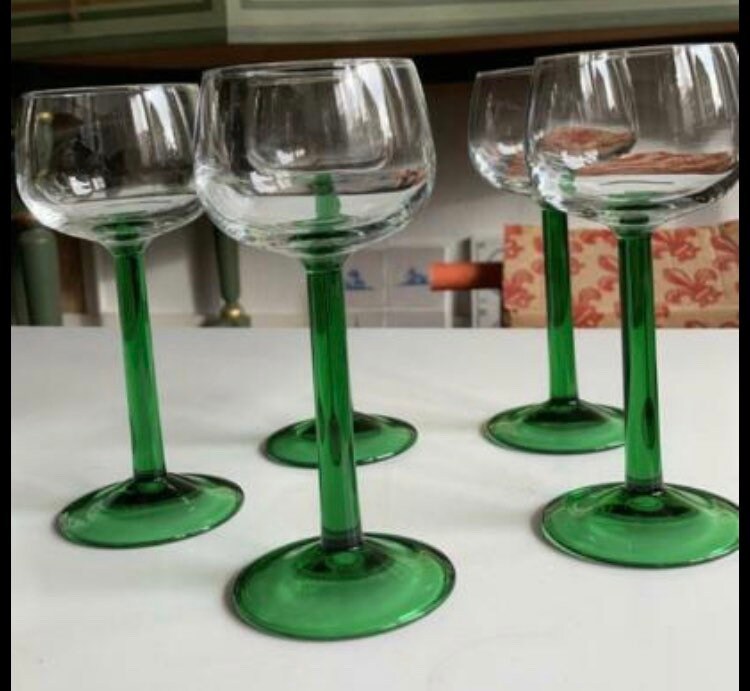 Vintage German crystal wine glasses Etsy