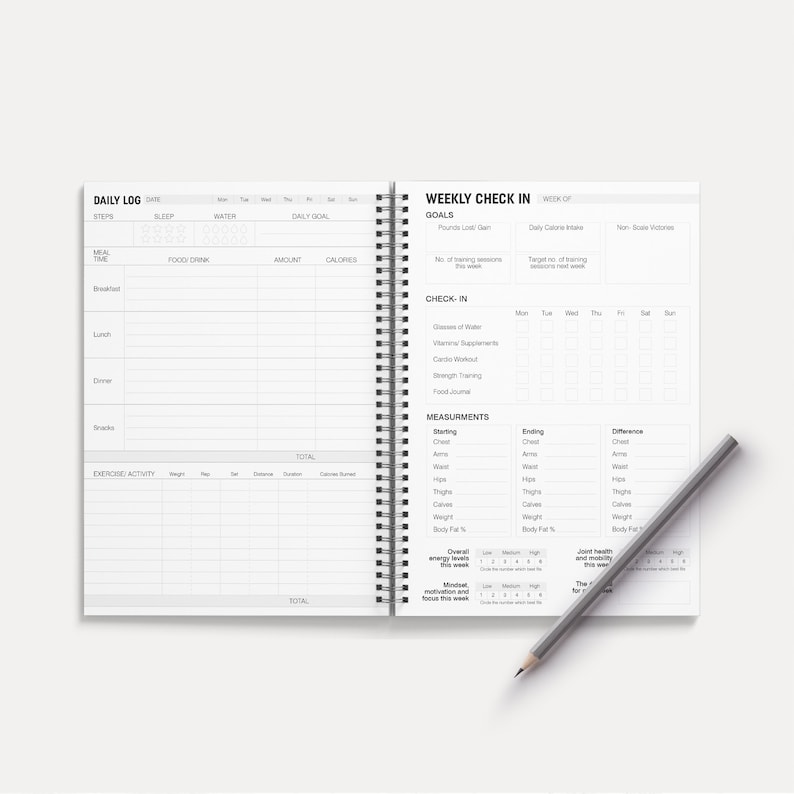 Gym Planner Fitness Planner Workout Journal Fitness Tracker Etsy UK