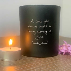 Sympathy candle, soy wax candle, scented candle, woodwick candle  - A Little Light Shining Bright - Tea Light Holder - Black