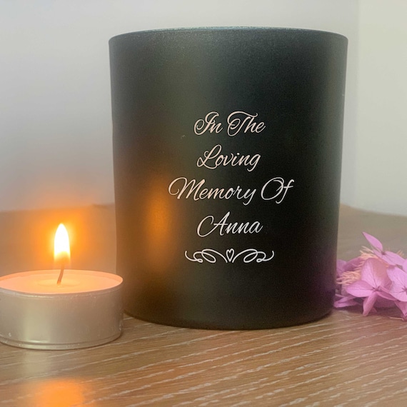 Sympathy Candle, Soy Wax Candle, Scented Candle, Woodwick Candle in Loving  Memory of Tea Light Holder Black 