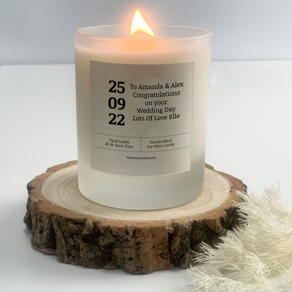 personalised wedding day candles