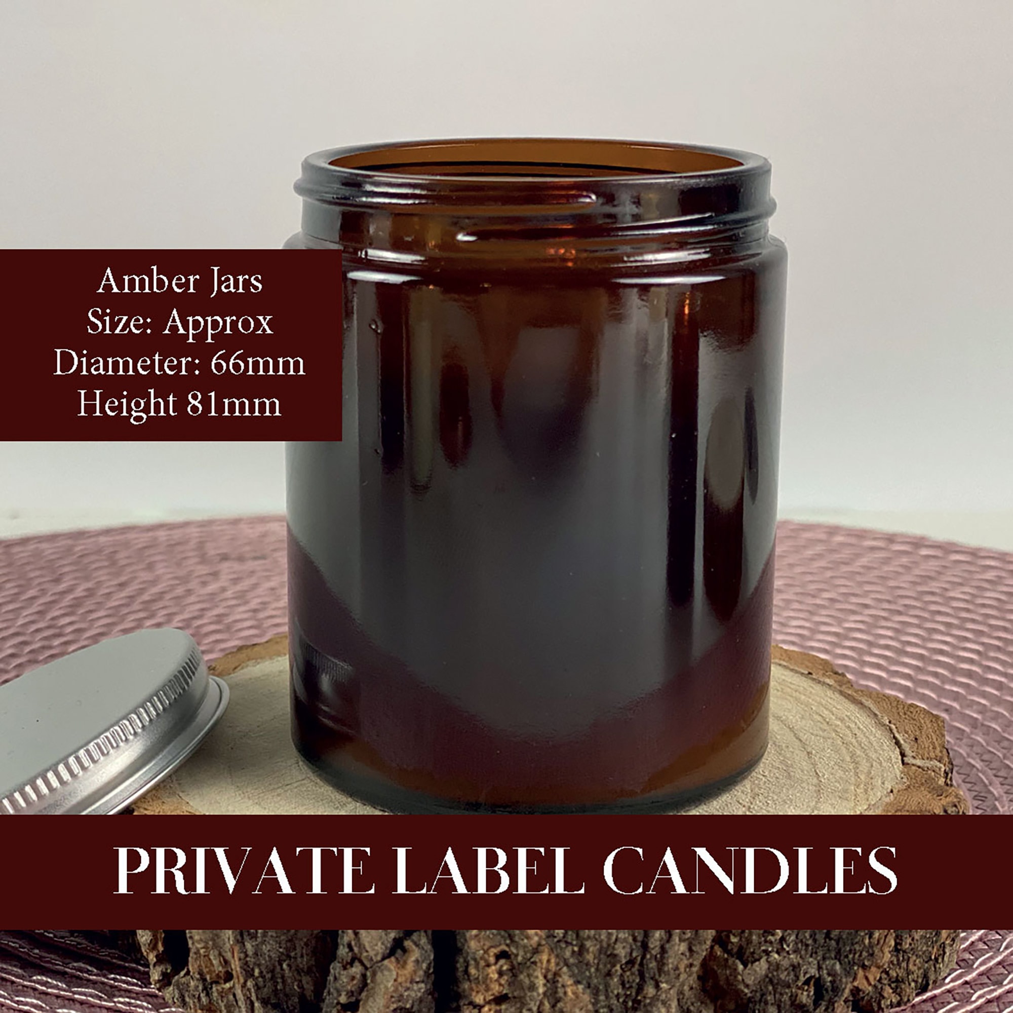 Empty CANDLE JARS 9OZ Amber Jar Bulk Candles Wholesale Black Lid