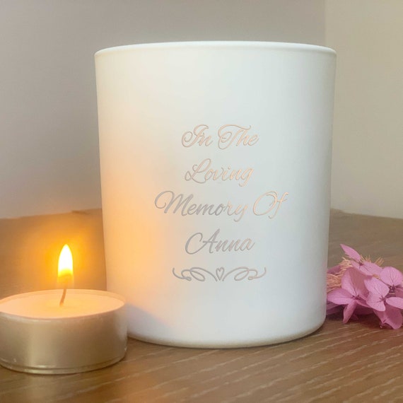 Candela di simpatia, candela di cera di soia, candela profumata, candela  woodwick In Loving Memory Of Tea Light Holder Bianco -  Italia