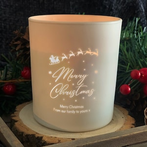 Christmas Gift Glow Through Candle, Stocking Filler, Candle gift, Xmas Gift - Santas Sleigh