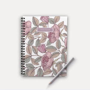 Workout journal, Fitness planner, Food diary, Wellness journal (Design - Pastel Posie)