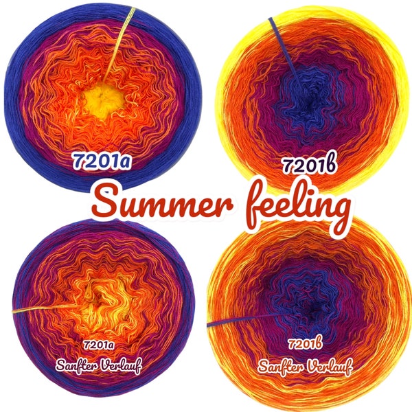 Summer feeling - 7201 - Bobbel mit Farbverlauf - 3, 4 oder 5 Fäden, auch als Pullover- oder Decken Set