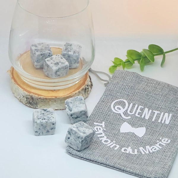 Granite ice cubes for the groom's best man, original witness gift