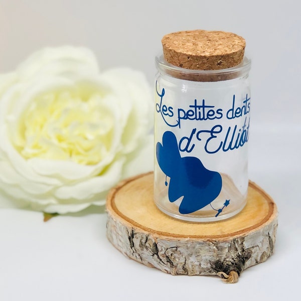 Boîte à dents de lait en verre personnalisable, petite souris, fée des dents, boîte quenottes personnalisée