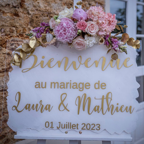 Panneau de bienvenue chic pour mariage, baby show, communion, anniversaire...