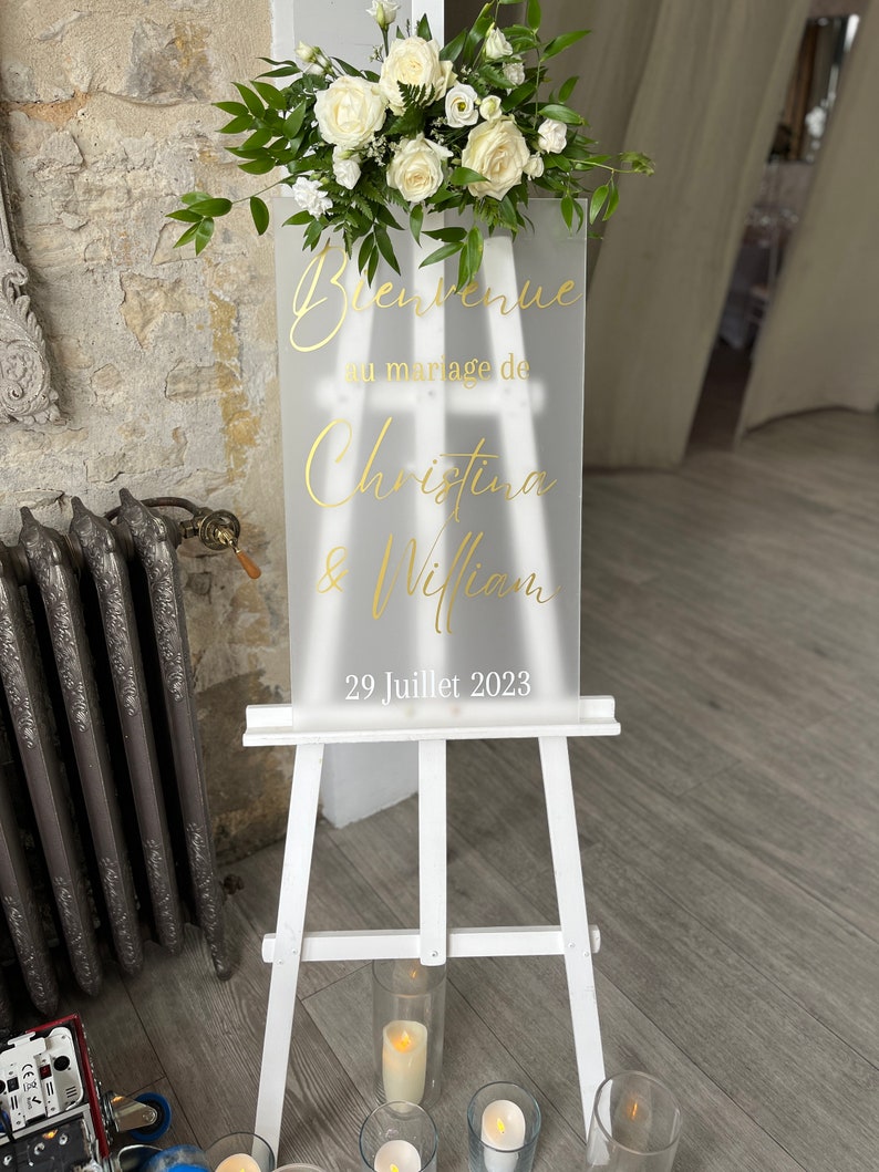 Panneau de bienvenue chic pour mariage, baby shower, baptême, anniversaire... image 3