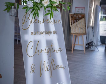 Panneau de bienvenue chic pour mariage, baby shower, baptême, anniversaire...