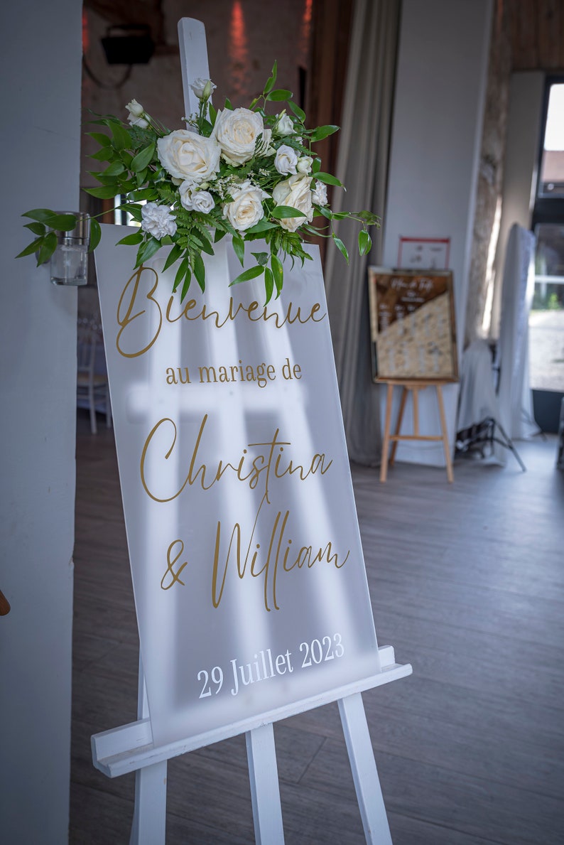 Panneau de bienvenue chic pour mariage, baby shower, baptême, anniversaire... image 1