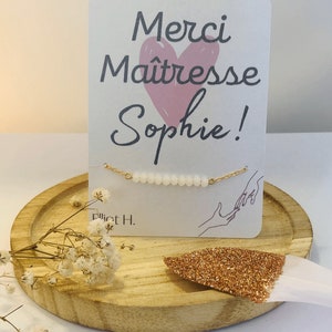 Bracelet carte personnalisée pour nounou, maitresse, avs ou atsem
