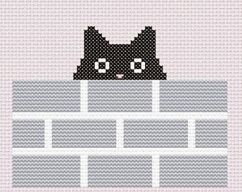 Peeking Cat PDF Cross Stitch Download